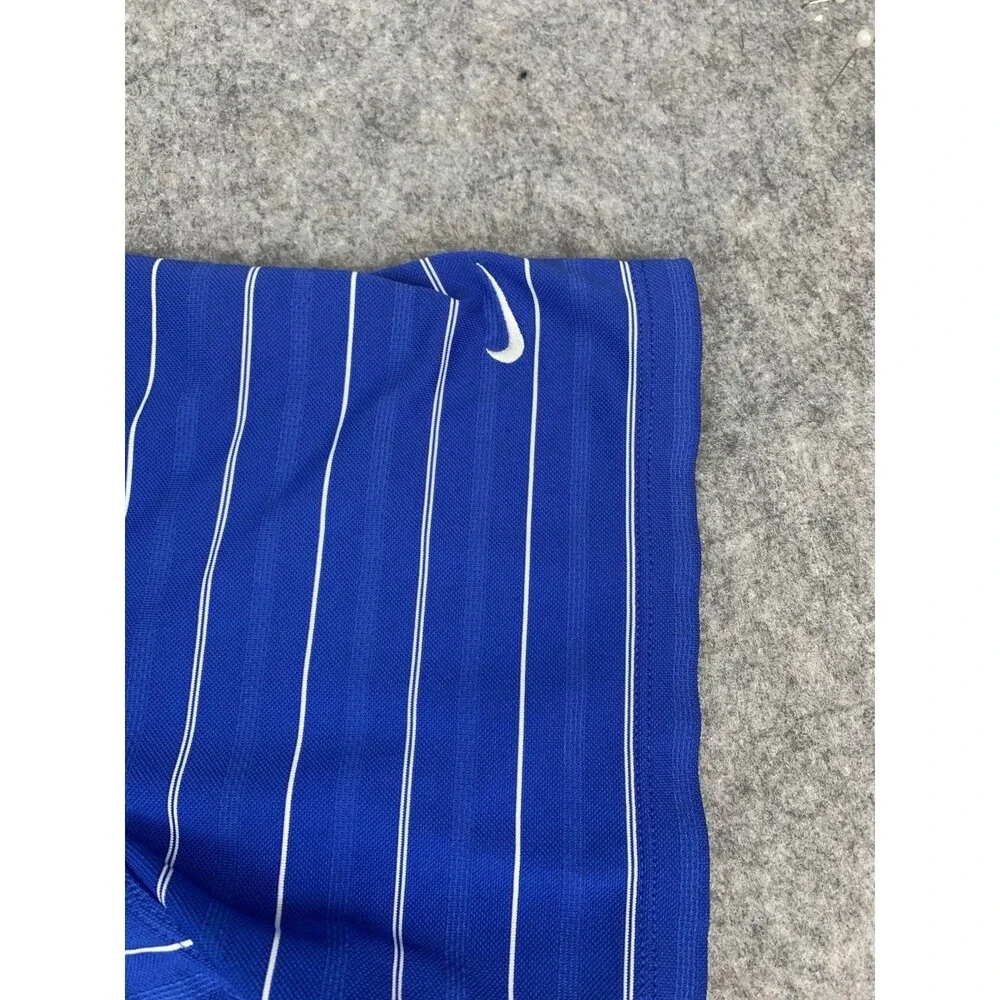 Nike Dri Fit Golf Polo Shirt, Blue Striped, Moisture Wicking, Men's Size 2XL
